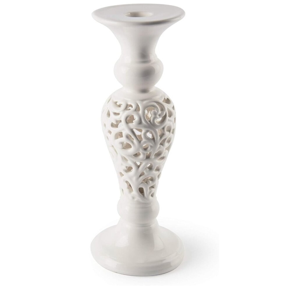 Studio Home White Home Candle Holder, White, Height